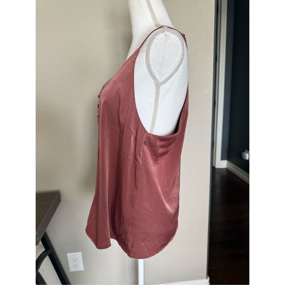Lumiere Silky Soft Button Up Rust Color Tank Top … - image 3